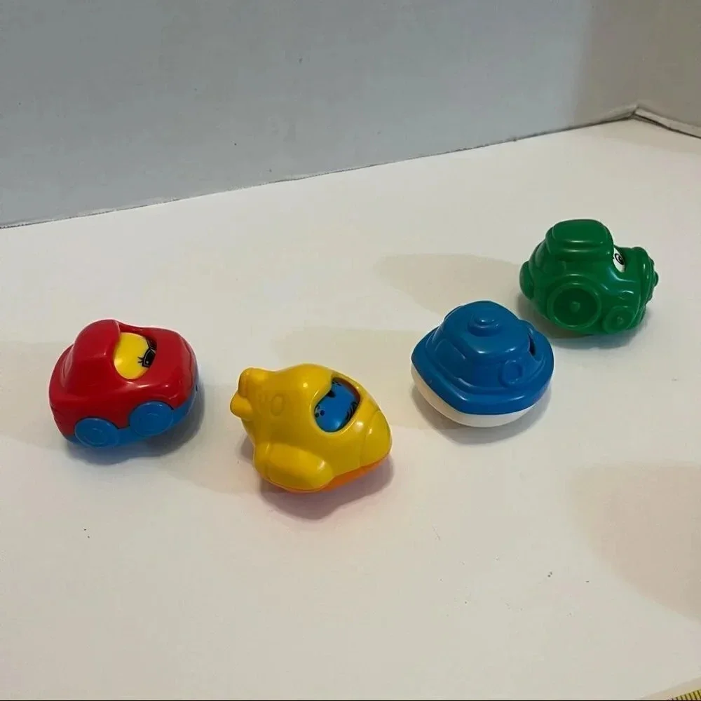Vintage 1997 Fisher Price Roll a Round Action Vehicles Lot Of 4